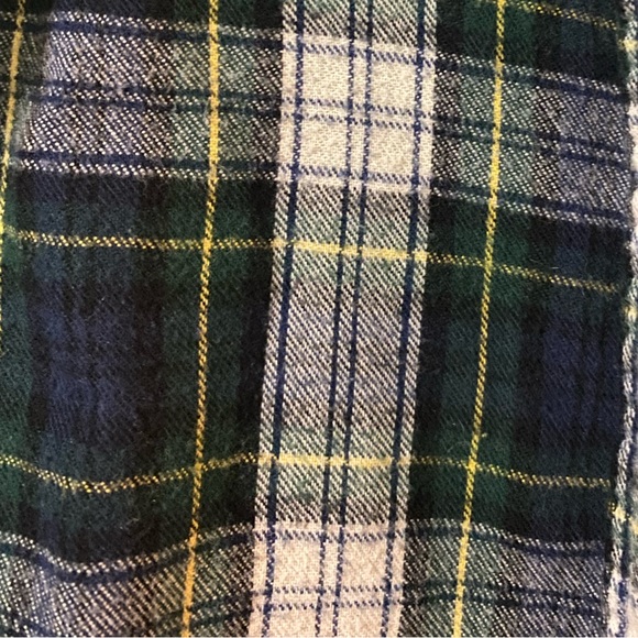 LL Bean Blue and green flannel - Picture 3 of 3